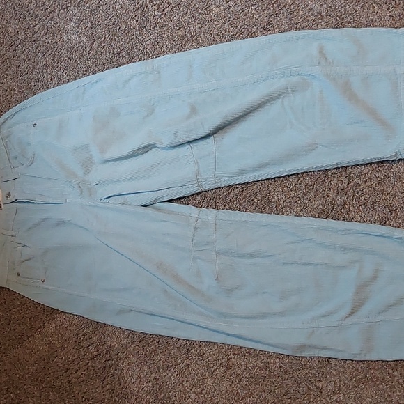 We The Free Good Luck Midrise Barrel Baby Blue Corduroy Pants Size 28 - Picture 2 of 8